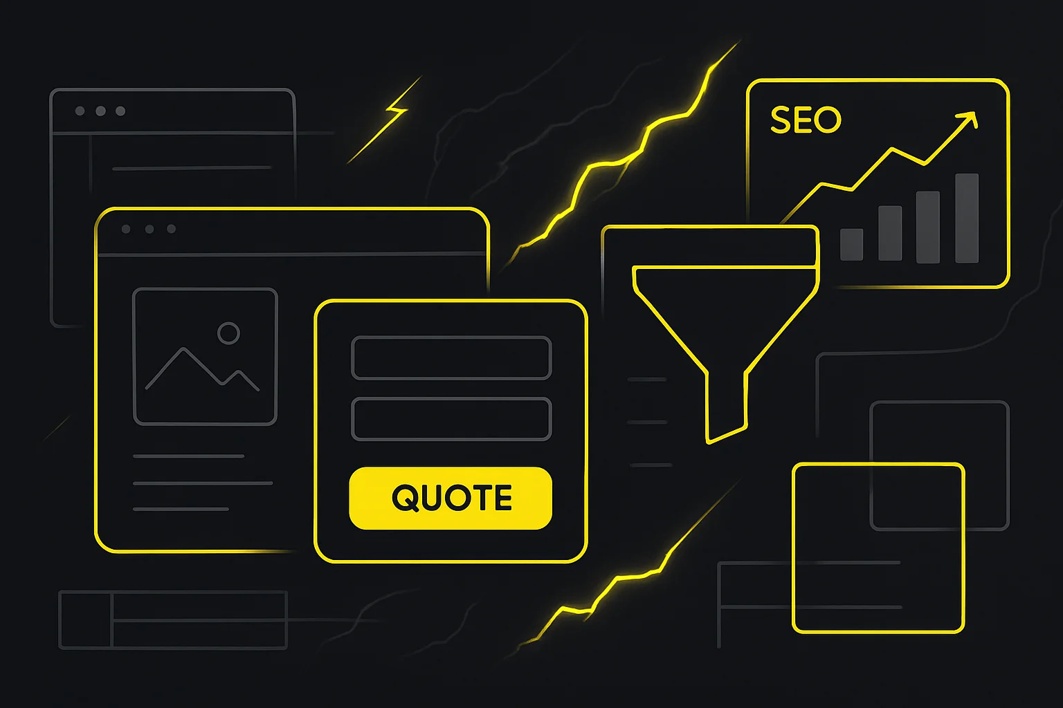 Website design for quote requests with clear calls to action and estimate forms for local service businesses