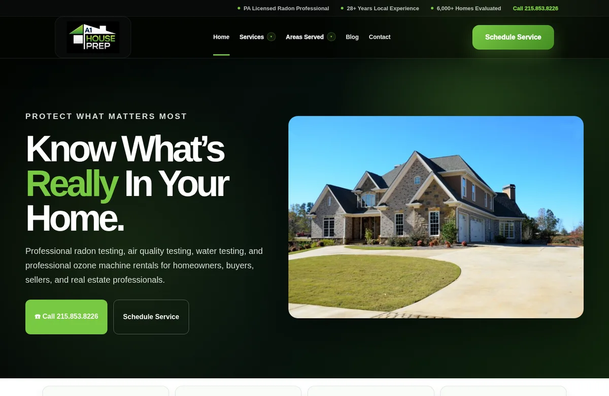 A1 House Prep website project by Technasurge